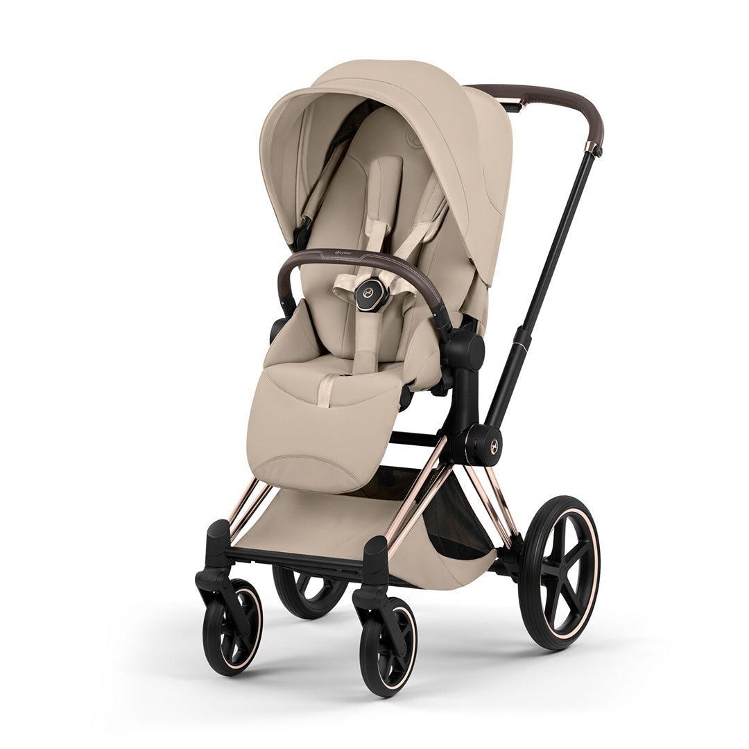 CYBEX Priam Style Single Pushchair-Strollers-Cozy Beige-Rose Gold | Natural Baby Shower