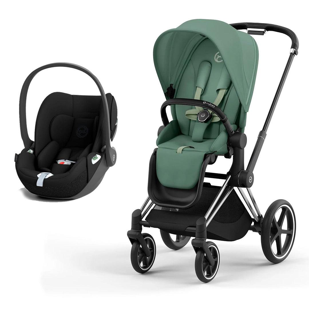 CYBEX Priam Cloud T Travel System - Leaf Green-Travel Systems-Chrome Black-None | Natural Baby Shower