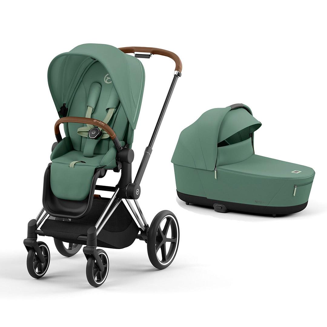 CYBEX Priam Pushchair - Leaf Green-Strollers-Leaf Green/Chrome & Brown-Lux Carrycot | Natural Baby Shower