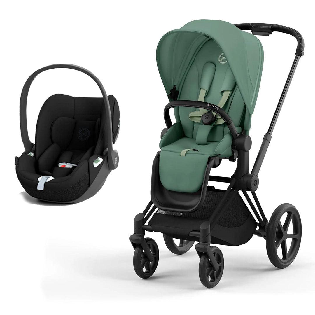 CYBEX Priam Cloud T Travel System - Leaf Green-Travel Systems-Matt Black-None | Natural Baby Shower