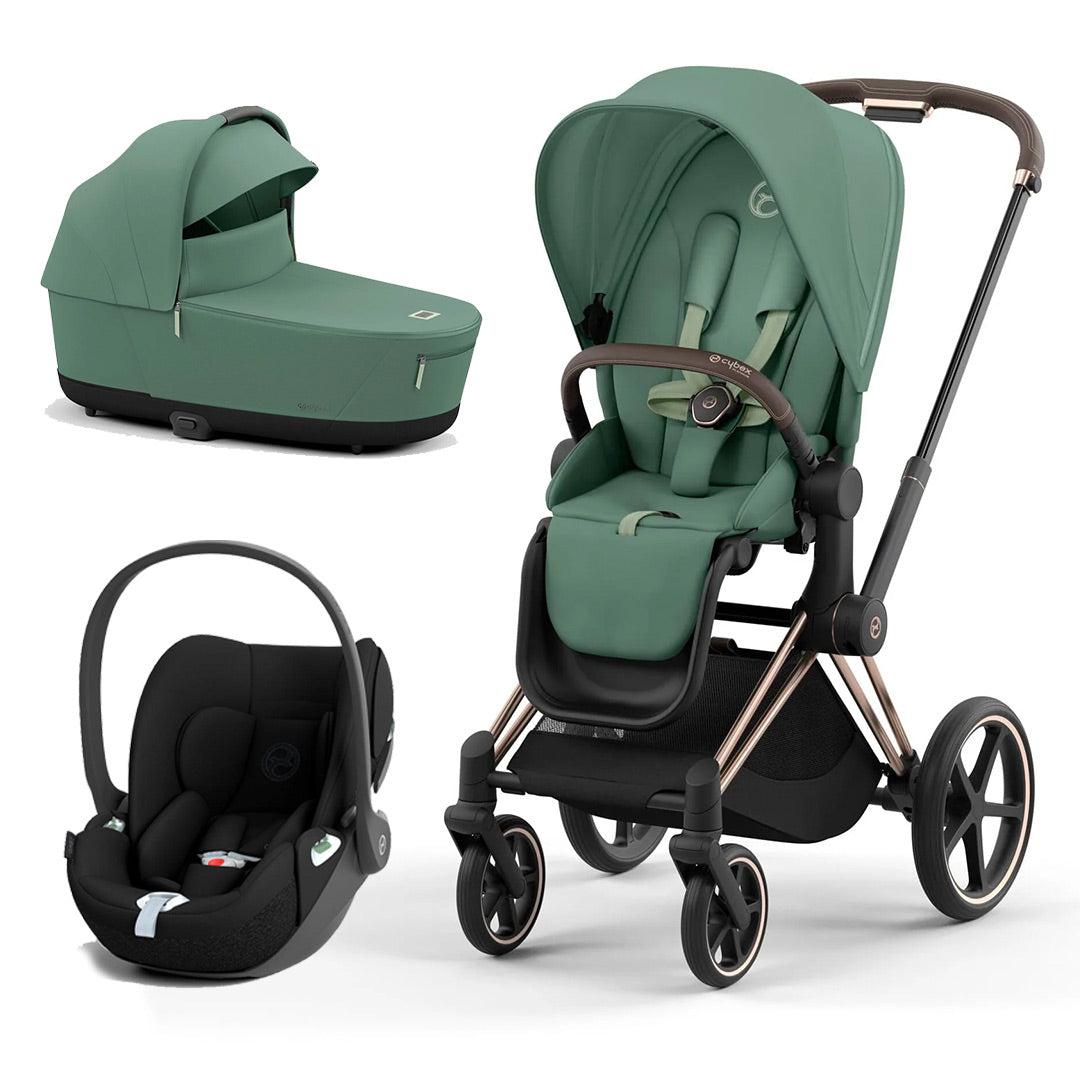 CYBEX Priam Cloud T Travel System - Leaf Green-Travel Systems-Rose Gold-Lux | Natural Baby Shower