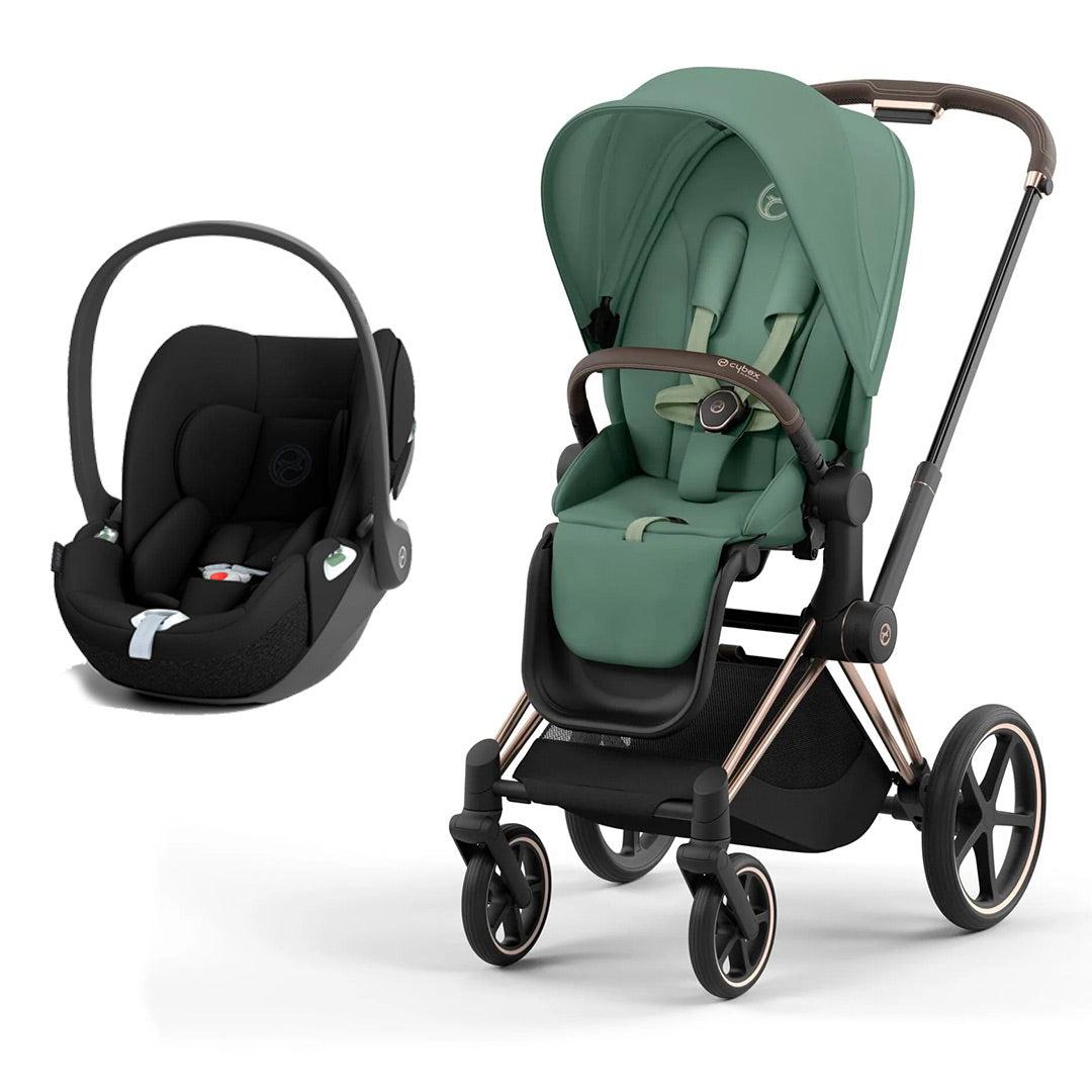CYBEX Priam Cloud T Travel System - Leaf Green-Travel Systems-Rose Gold-None | Natural Baby Shower