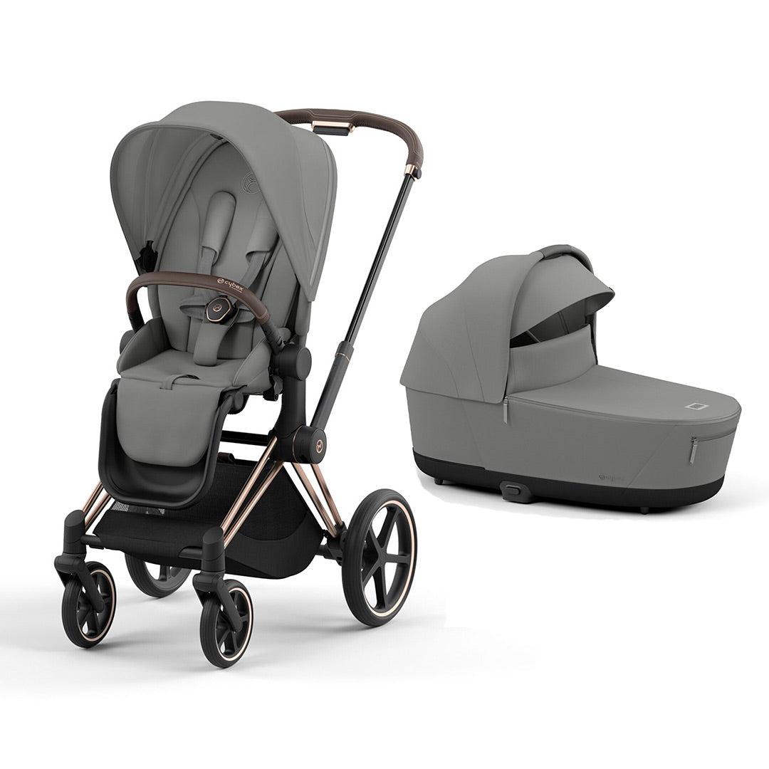 CYBEX Priam Pushchair - Mirage Grey-Strollers-Mirage Grey/Rose Gold-Lux Carrycot | Natural Baby Shower