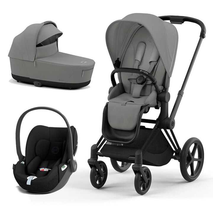 CYBEX Priam Cloud T Travel System - Mirage Grey-Travel Systems-Matt Black-Lux | Natural Baby Shower