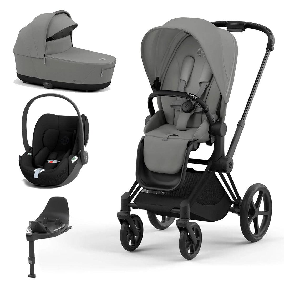 CYBEX Priam Cloud T Travel System - Mirage Grey-Travel Systems-Matt Black-Lux | Natural Baby Shower