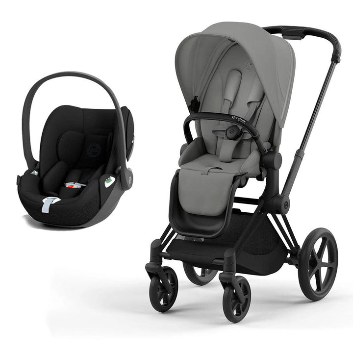 CYBEX Priam Cloud T Travel System - Mirage Grey-Travel Systems-Matt Black-None | Natural Baby Shower