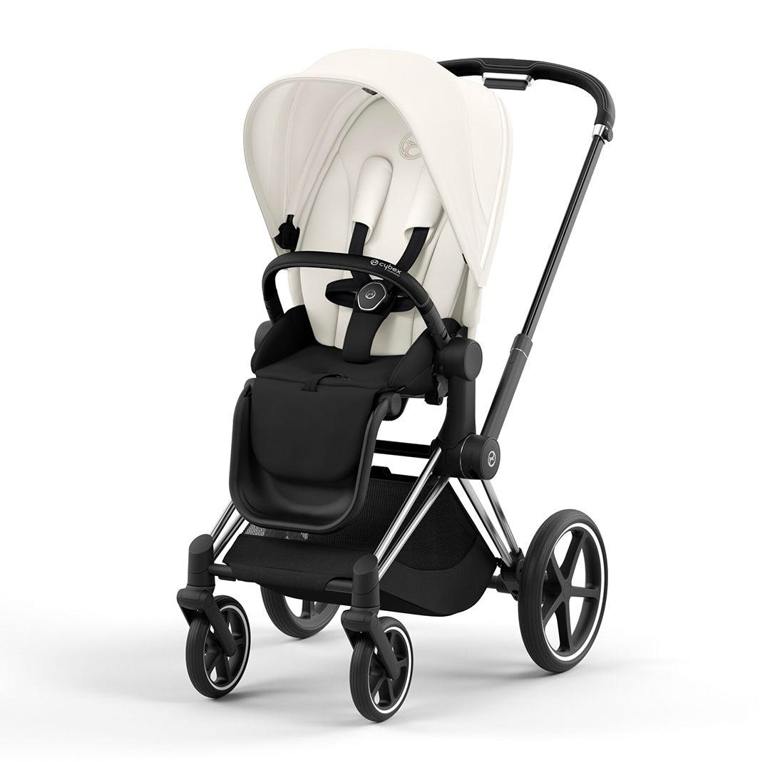 CYBEX Priam Pushchair - Off White-Strollers-Off White/Chrome & Black-No Carrycot | Natural Baby Shower