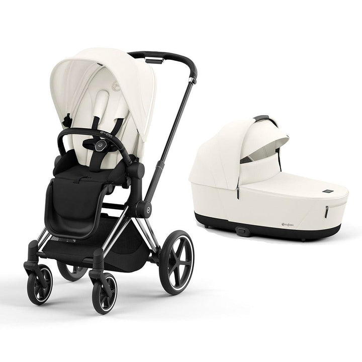 CYBEX Priam Pushchair - Off White-Strollers-Off White/Chrome & Black-Lux Carrycot | Natural Baby Shower