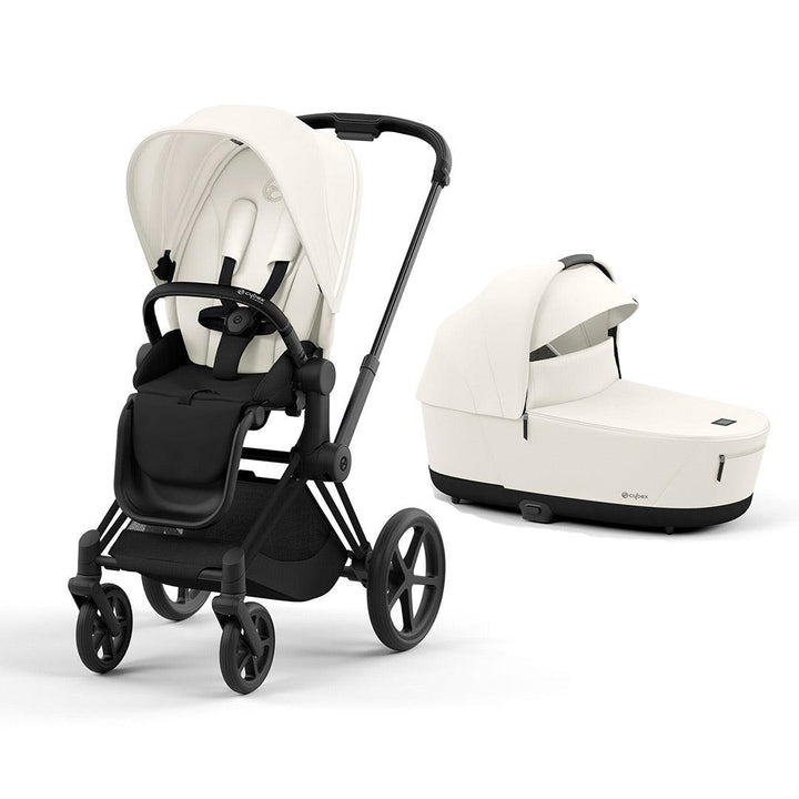 CYBEX Priam Pushchair - Off White-Strollers-Off White/Matt Black-Lux Carrycot | Natural Baby Shower
