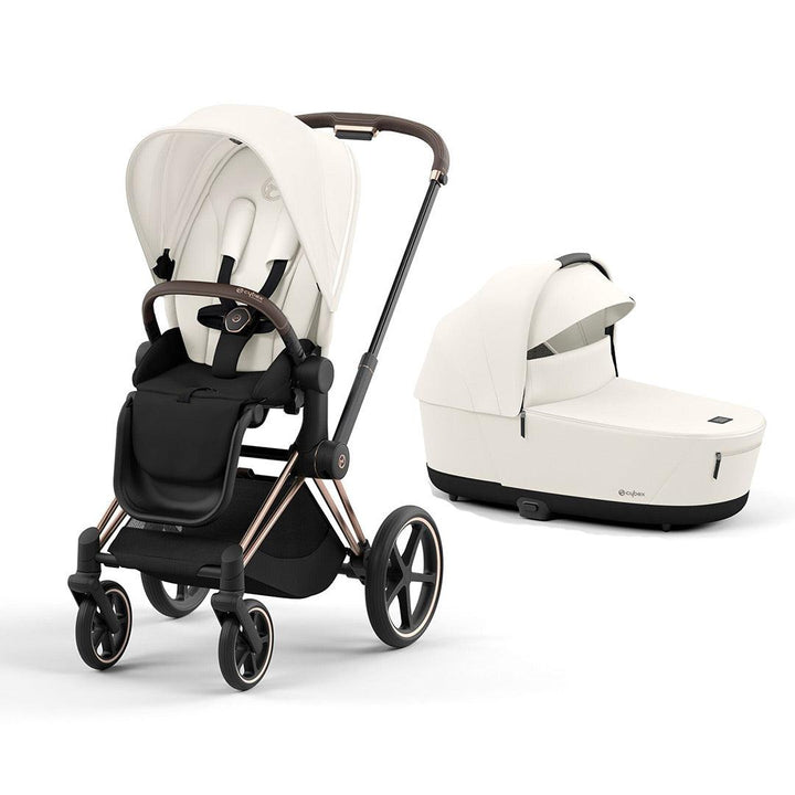 CYBEX Priam Pushchair - Off White-Strollers-Off White/Rose Gold-Lux Carrycot | Natural Baby Shower