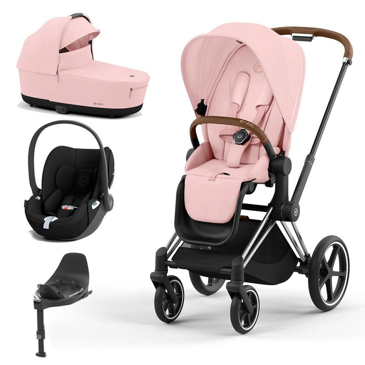 CYBEX Priam Cloud T Travel System - Peach Pink-Travel Systems-Chrome Brown-Lux | Natural Baby Shower