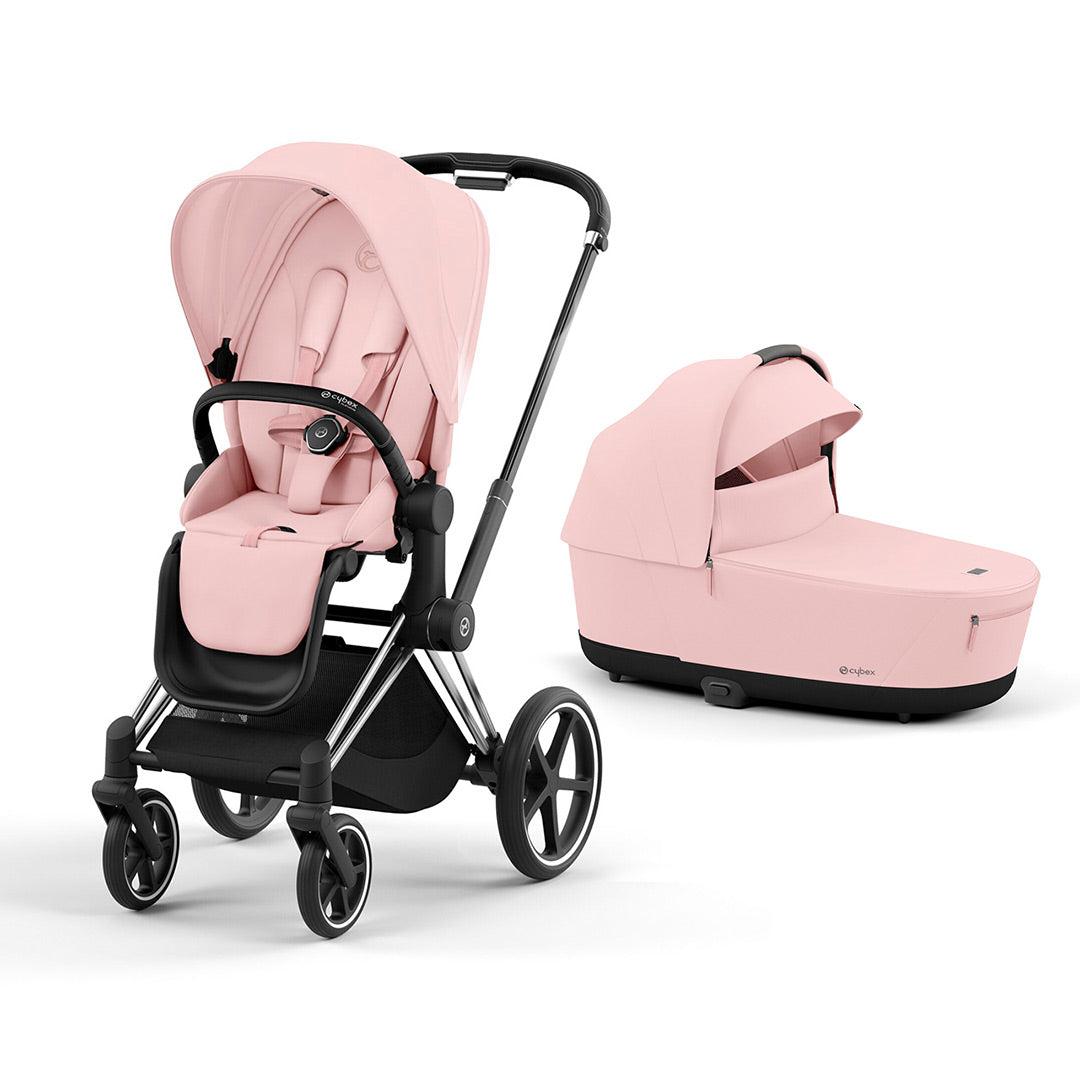 CYBEX Priam Pushchair - Peach Pink-Strollers-Peach Pink/Chrome & Black-Lux Carrycot | Natural Baby Shower