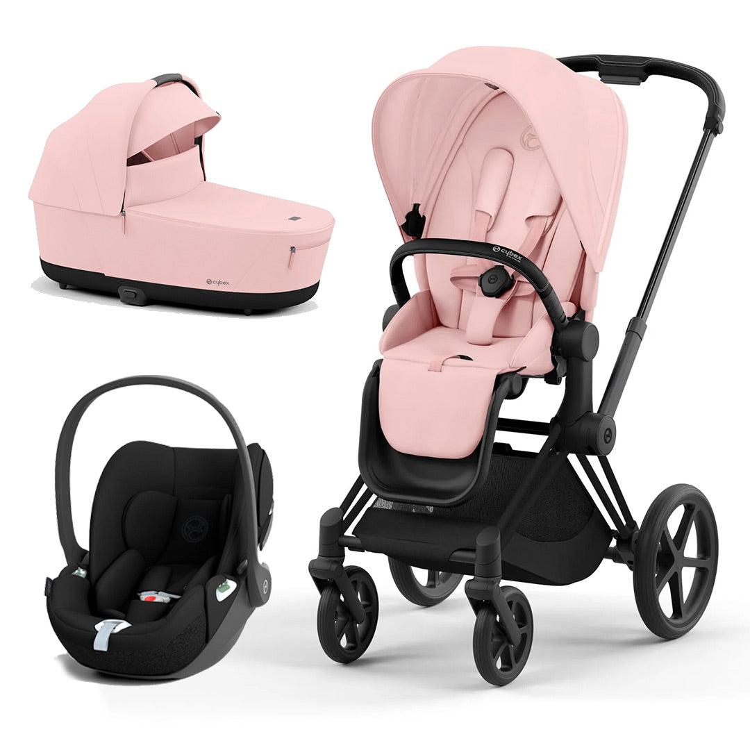 CYBEX Priam Cloud T Travel System - Peach Pink-Travel Systems-Matt Black-Lux | Natural Baby Shower