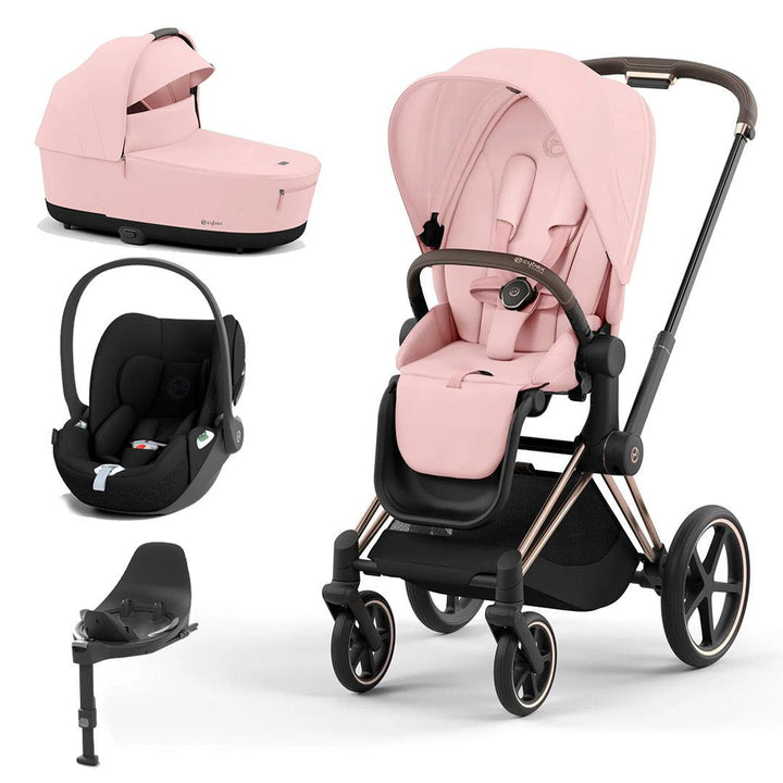 CYBEX Priam Cloud T Travel System - Peach Pink-Travel Systems-Rose Gold-Lux | Natural Baby Shower