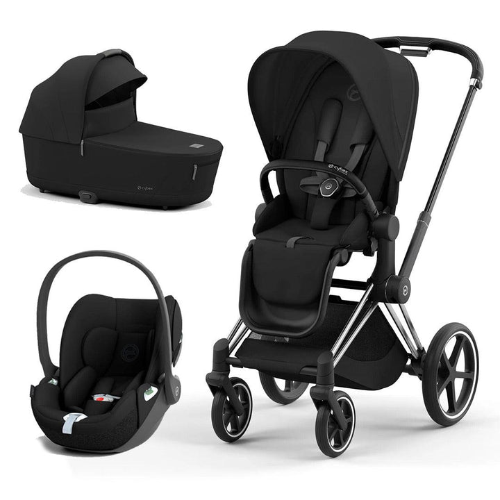 CYBEX Priam Cloud T Travel System - Sepia Black-Travel Systems-Chrome Black-Lux | Natural Baby Shower