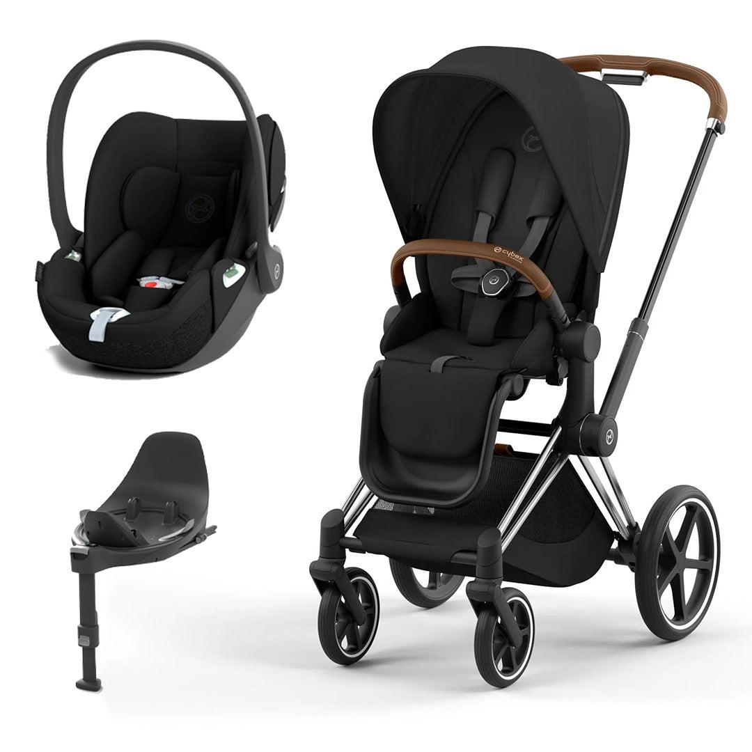 CYBEX Priam Cloud T Travel System - Sepia Black-Travel Systems-Chrome Brown-None | Natural Baby Shower