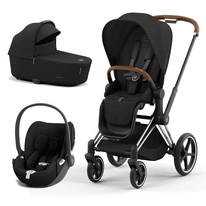 CYBEX Priam Cloud T Travel System - Sepia Black-Travel Systems-Chrome Brown-Lux | Natural Baby Shower
