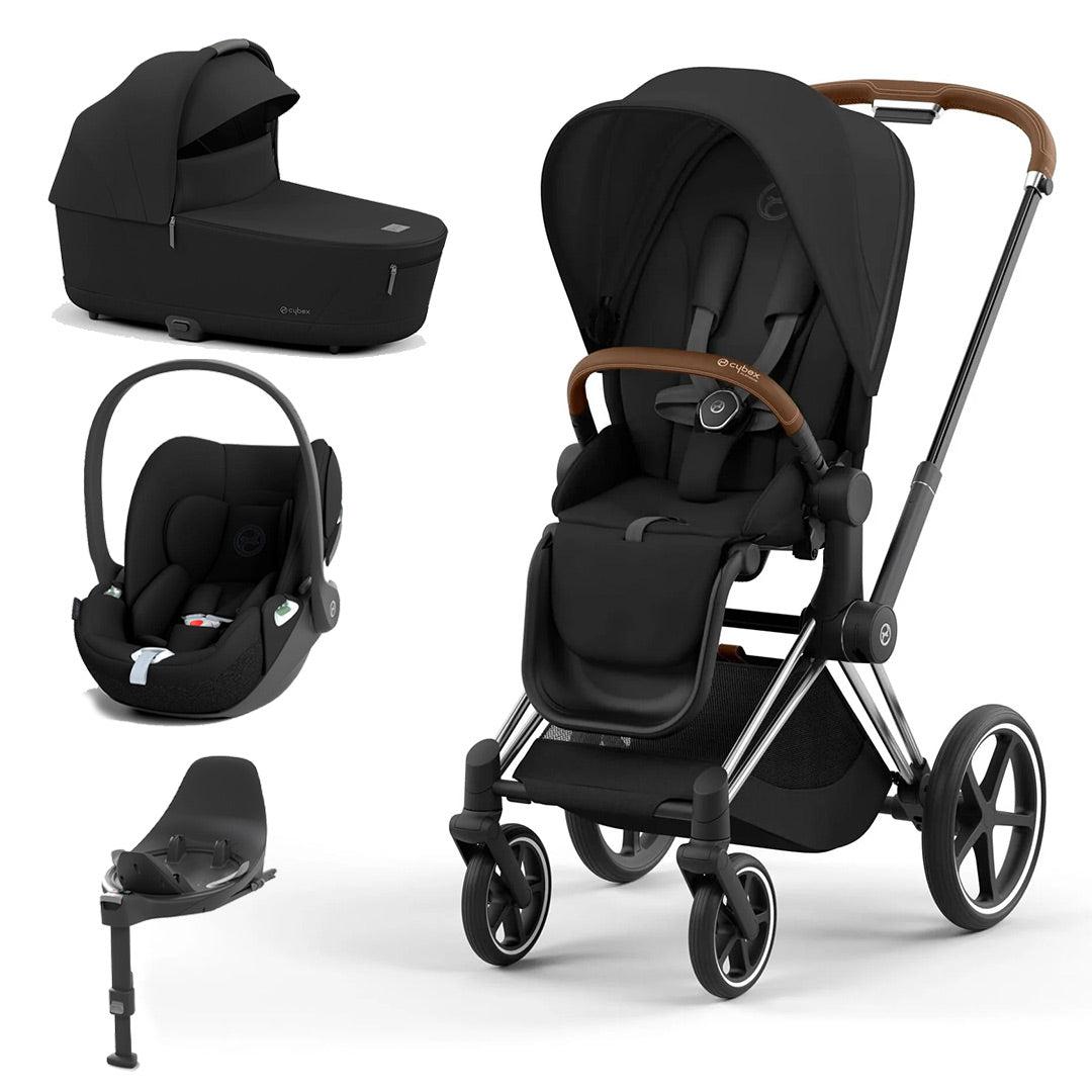 CYBEX Priam Cloud T Travel System - Sepia Black-Travel Systems-Chrome Brown-Lux | Natural Baby Shower