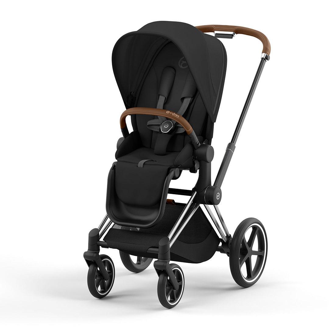CYBEX Priam Pushchair - Sepia Black-Strollers-Sepia Black/Chrome & Brown-No Carrycot | Natural Baby Shower
