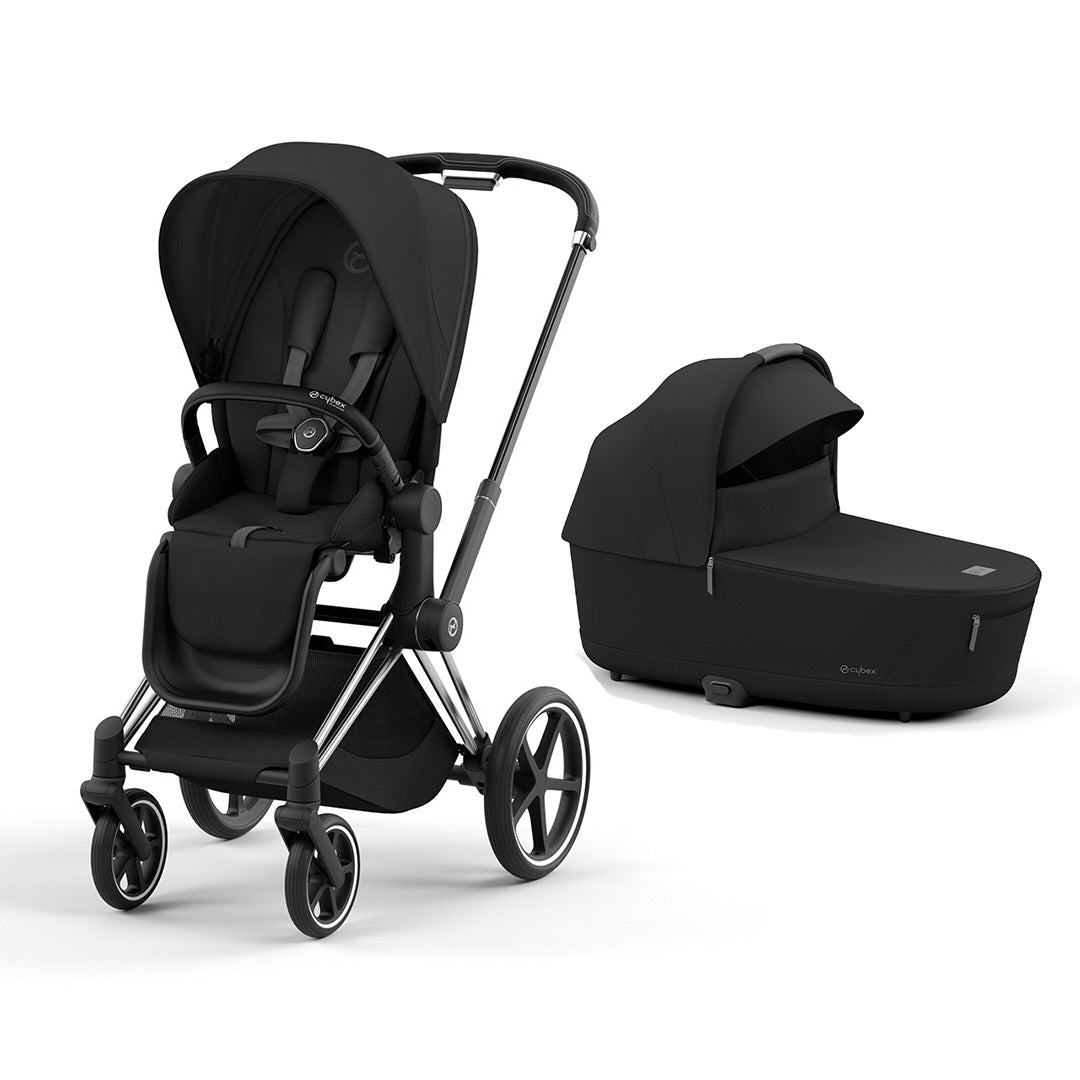 CYBEX Priam Pushchair - Sepia Black-Strollers-Sepia Black/Chrome & Black-Lux Carrycot | Natural Baby Shower