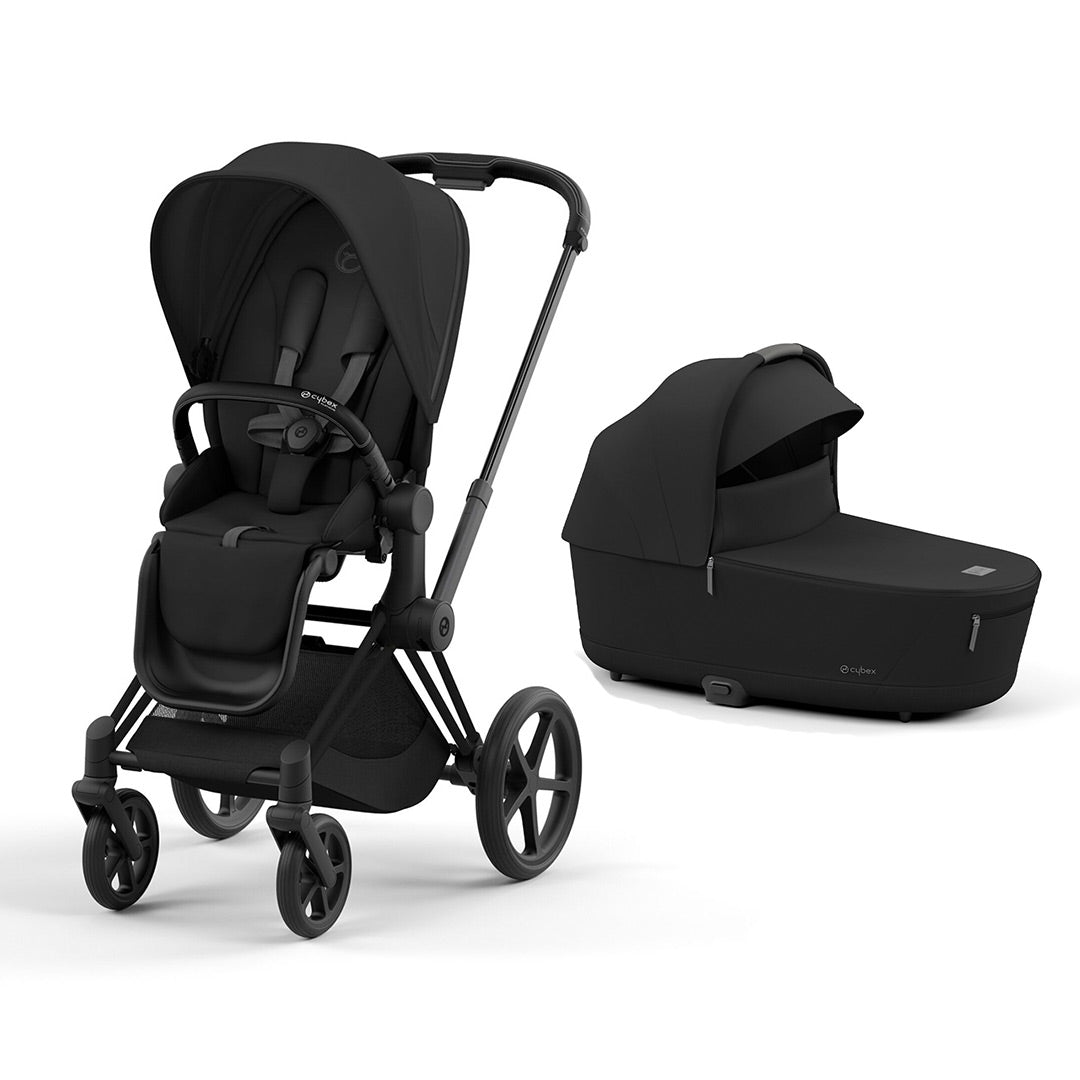 CYBEX Priam Pushchair - Sepia Black-Strollers-Sepia Black/Matt Black-Lux Carrycot | Natural Baby Shower