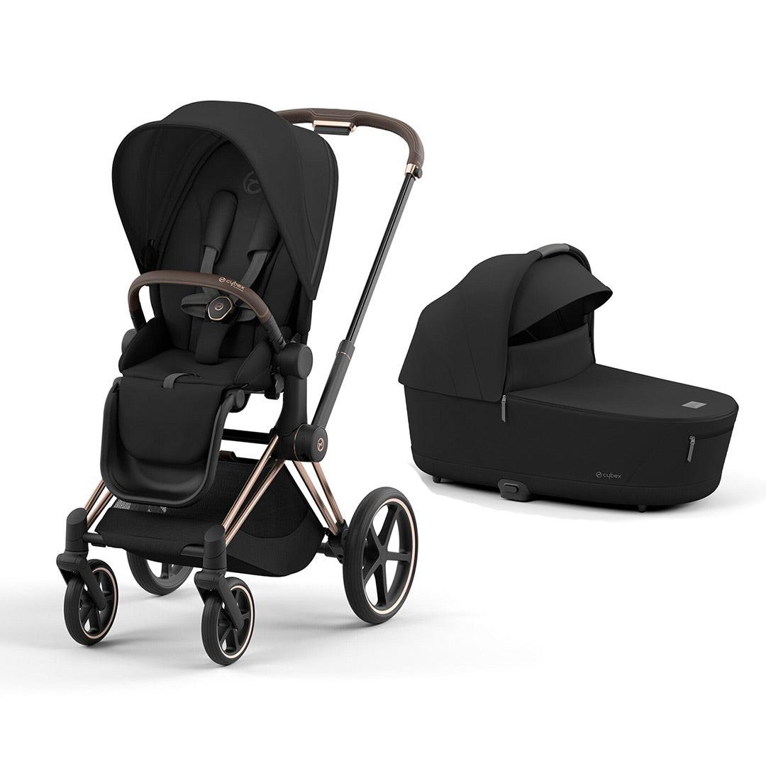 CYBEX Priam Pushchair - Sepia Black-Strollers-Sepia Black/Rose Gold-Lux Carrycot | Natural Baby Shower