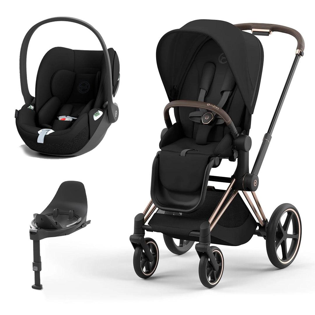 CYBEX Priam Cloud T Travel System - Sepia Black-Travel Systems-Rose Gold-None | Natural Baby Shower
