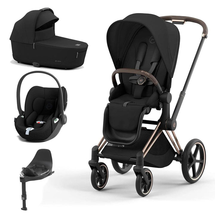 CYBEX Priam Cloud T Travel System - Sepia Black-Travel Systems-Rose Gold-Lux | Natural Baby Shower