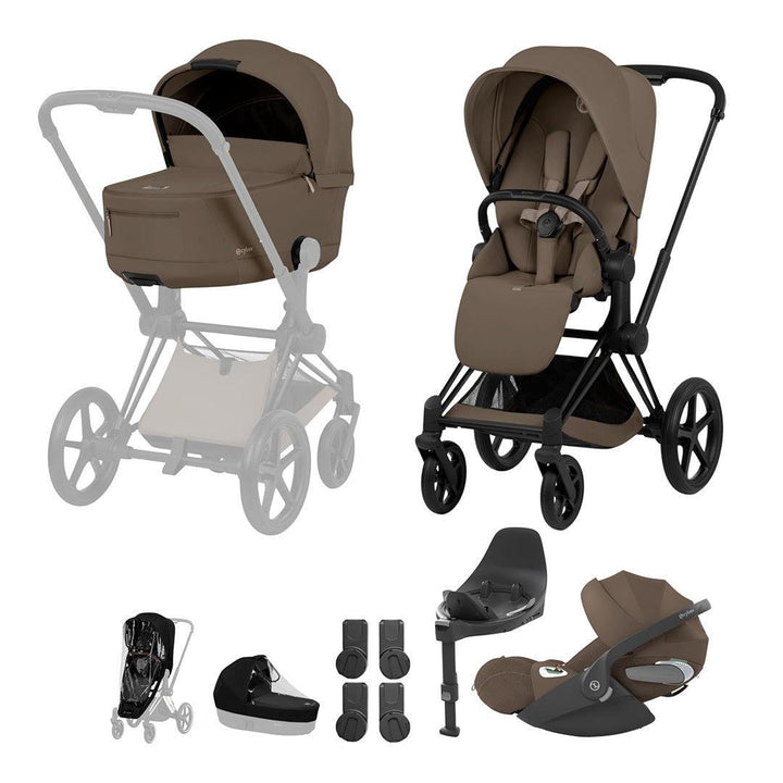 CYBEX PRIAM Fold Cot Travel System Bundle - Comfort-Travel Systems-Coconut Brown- | Natural Baby Shower