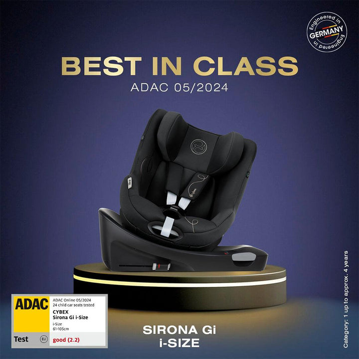 CYBEX Sirona Gi i-Size 360 Rotating ISOFIX Toddler Car Seat - Moon Black-Car Seats-Moon Black- | Natural Baby Shower
