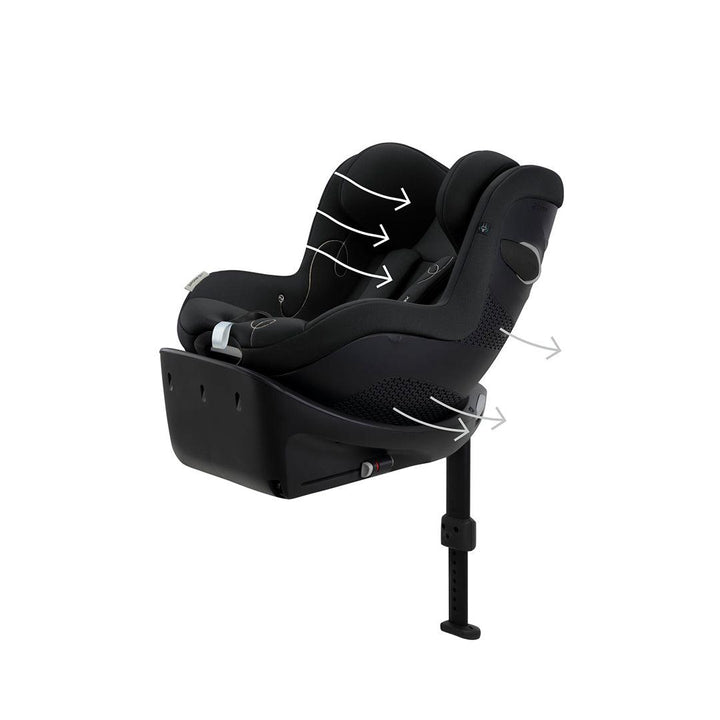 CYBEX Sirona Gi i-Size 360 Rotating ISOFIX Toddler Car Seat - Moon Black-Car Seats-Moon Black- | Natural Baby Shower