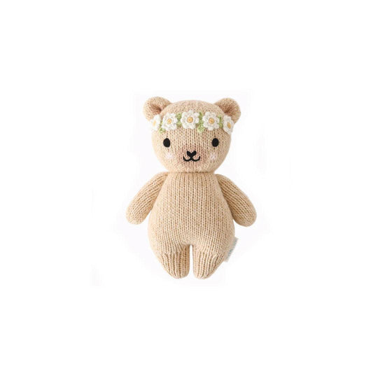Cuddle + Kind Baby Animal Collection - Baby Honey Bear - Floral Crown - Ivory-Dolls-Aby Honey Bear - Floral Crown - Ivory- | Natural Baby Shower