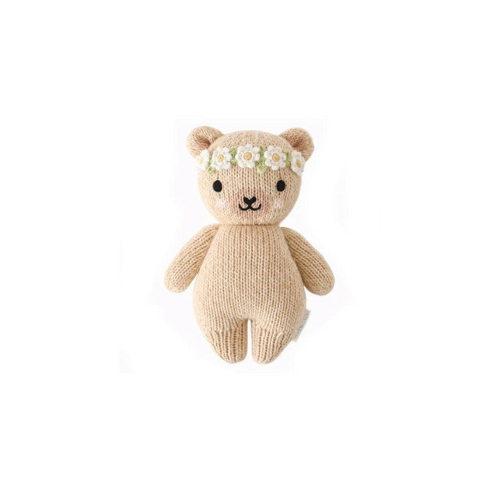 Cuddle + Kind Baby Animal Collection - Baby Honey Bear - Floral Crown - Ivory-Dolls-Aby Honey Bear - Floral Crown - Ivory- | Natural Baby Shower