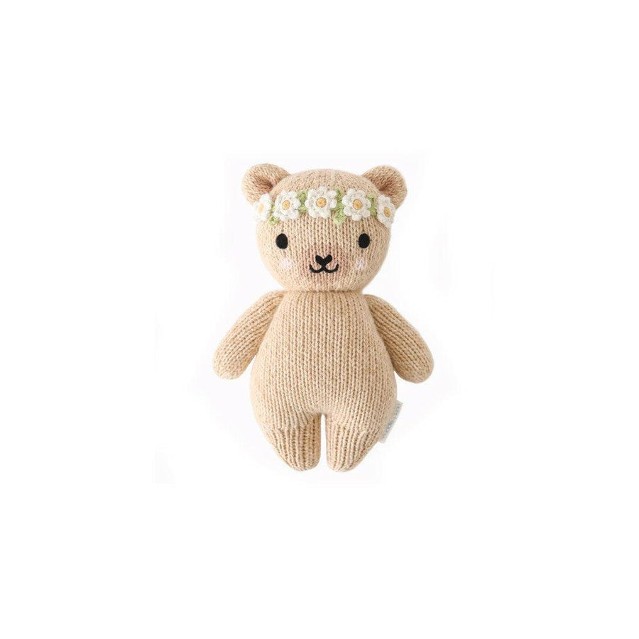 Cuddle + Kind Baby Animal Collection - Baby Honey Bear - Floral Crown - Ivory-Dolls-Aby Honey Bear - Floral Crown - Ivory- | Natural Baby Shower