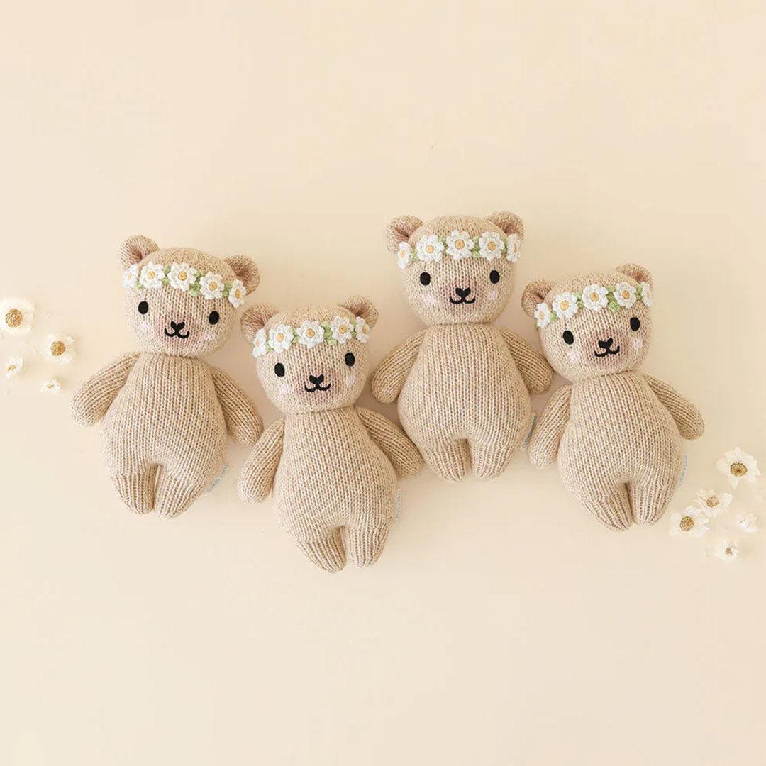 Cuddle + Kind Baby Animal Collection - Baby Honey Bear - Floral Crown - Ivory-Dolls-Aby Honey Bear - Floral Crown - Ivory- | Natural Baby Shower