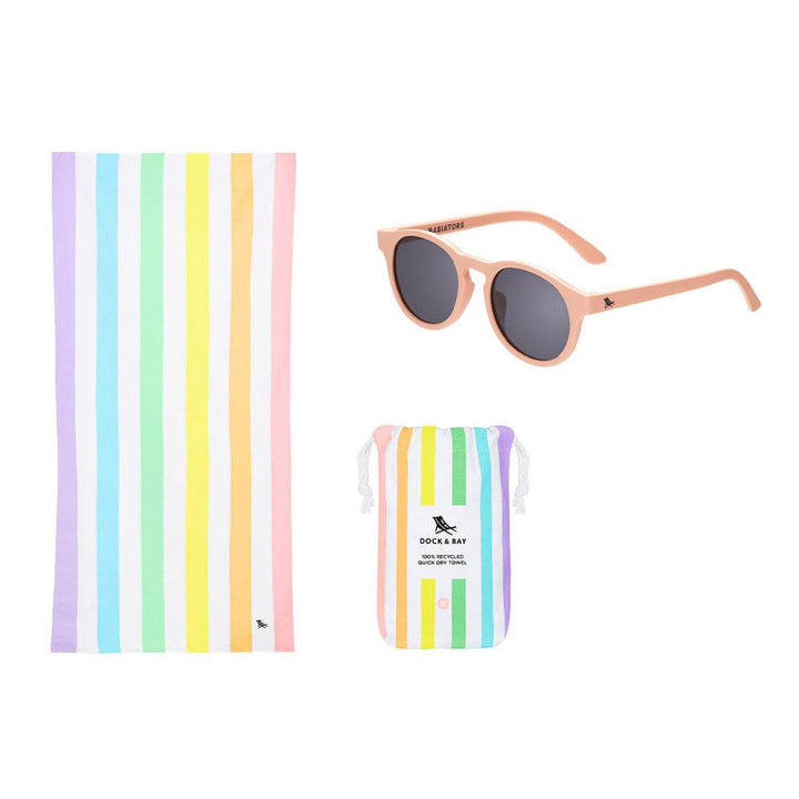 Outlet - Babiators X Dock & Bay Original Keyhole Sunglasses - Positano Peach-Sunglasses-Beach Sand-3-5y (Classic) | Natural Baby Shower