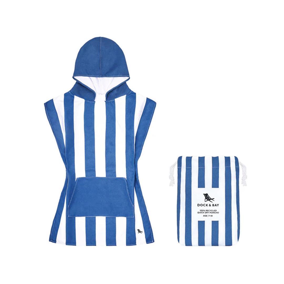 Dock & Bay Kid's Beach Poncho - Whitsunday Blue-Ponchos-Whitsunday Blue-3-5y | Natural Baby Shower