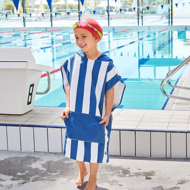 Dock & Bay Kid's Beach Poncho - Whitsunday Blue-Ponchos-Whitsunday Blue-3-5y | Natural Baby Shower