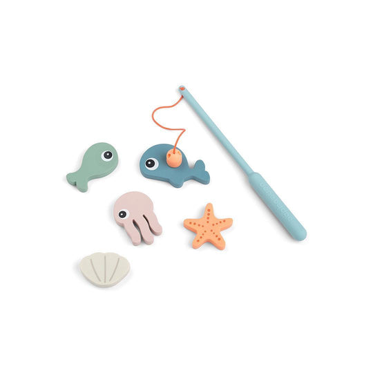 Done By Deer Bath Fishing Toy - Sea Friends Colour Mix-Bath Toys-Sea Friends Colour Mix- | Natural Baby Shower