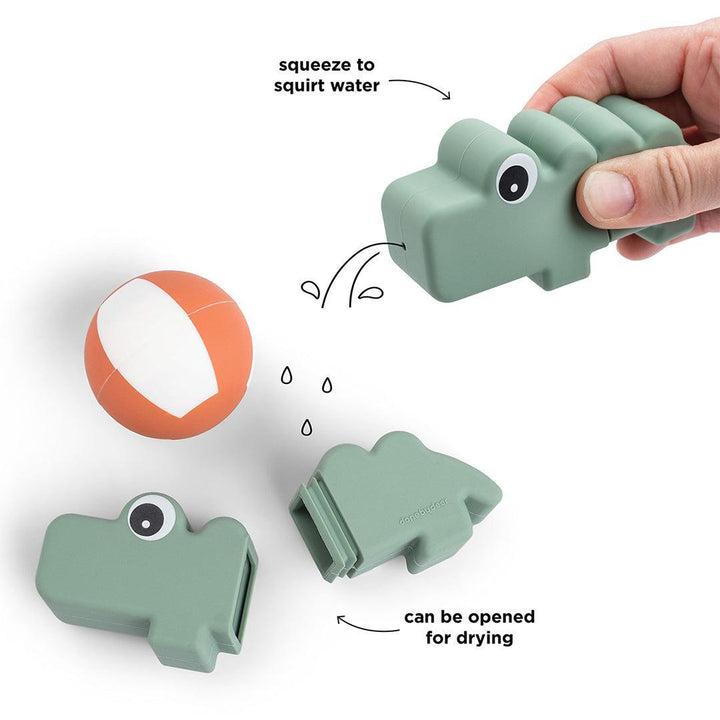 Done by Deer Bath Squirter Toy - Croco Green-Bath Toys-Croco Green- | Natural Baby Shower