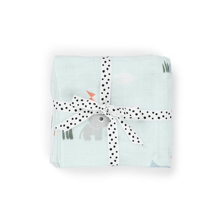 Done by Deer Burp Cloth 2 Pack - Playground Blue-Muslin Squares-Playground Blue- | Natural Baby Shower