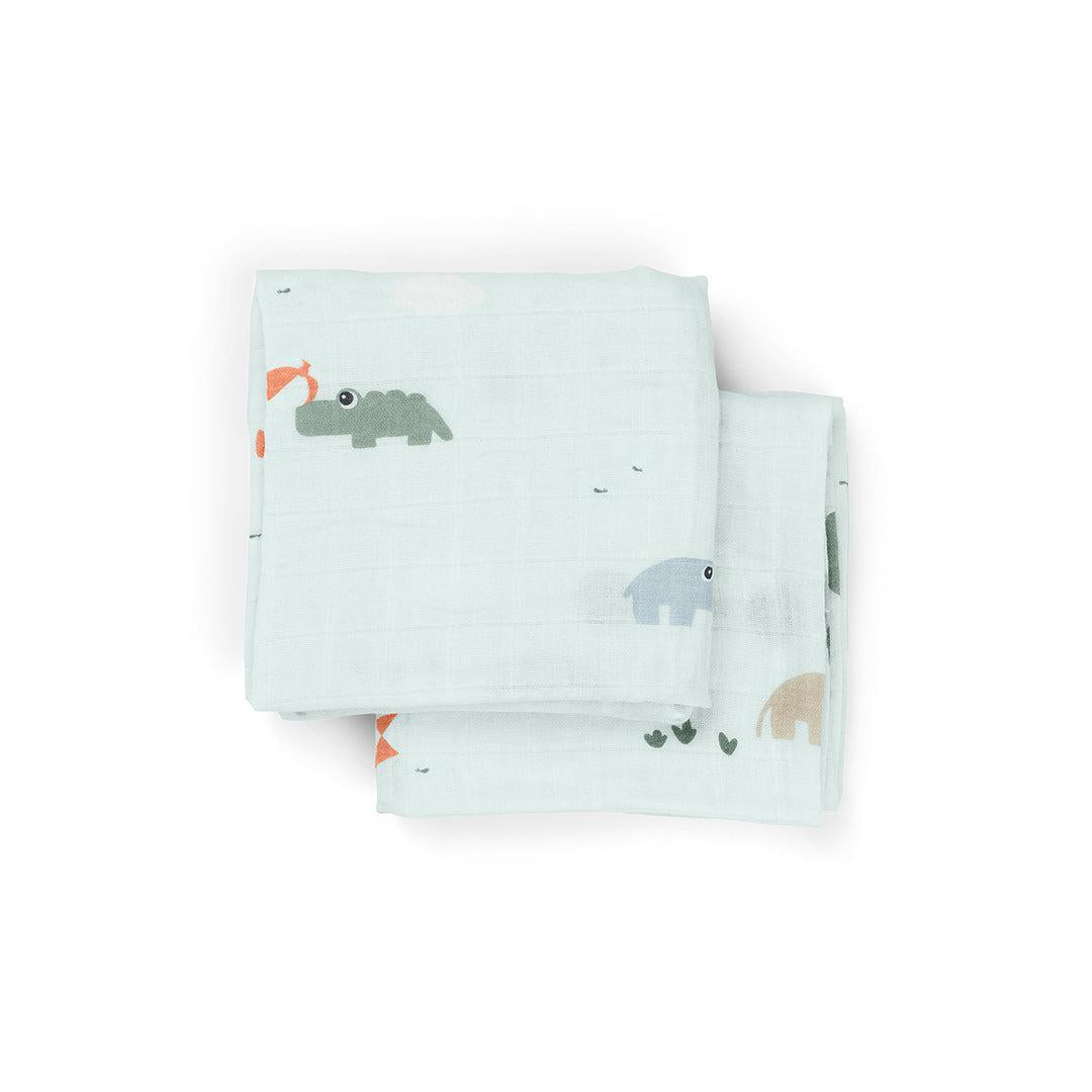 Done by Deer Burp Cloth 2 Pack - Playground Blue-Muslin Squares-Playground Blue- | Natural Baby Shower