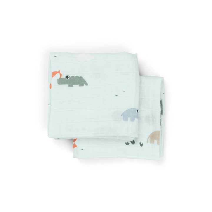 Done by Deer Burp Cloth 2 Pack - Playground Blue-Muslin Squares-Playground Blue- | Natural Baby Shower