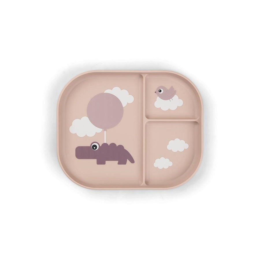 Done by Deer Foodie Compartment Plate - Powder - Happy Clouds-Plates-Happy Clouds Powder- | Natural Baby Shower