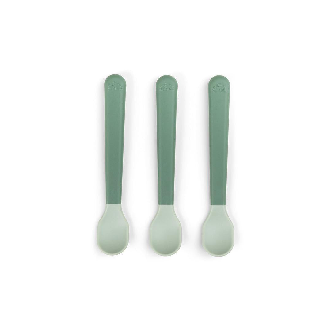 Done By Deer Foodie Easy-Grip Baby Spoon 3 Pack - Green-Cutlery-Green- | Natural Baby Shower