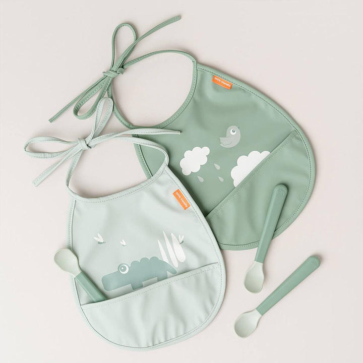 Done By Deer Foodie Easy-Grip Baby Spoon 3 Pack - Green-Cutlery-Green- | Natural Baby Shower