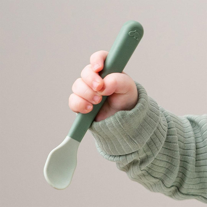 Done By Deer Foodie Easy-Grip Baby Spoon 3 Pack - Green-Cutlery-Green- | Natural Baby Shower