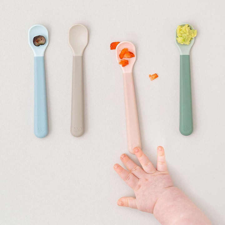 Done By Deer Foodie Easy-Grip Baby Spoon 3 Pack - Green-Cutlery-Green- | Natural Baby Shower