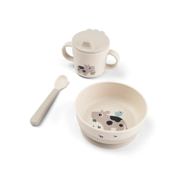 Done by Deer Foodie First Meal Suction Set - Tiny Farm Sand-Plates-Tiny Farm Sand-One Size | Natural Baby Shower