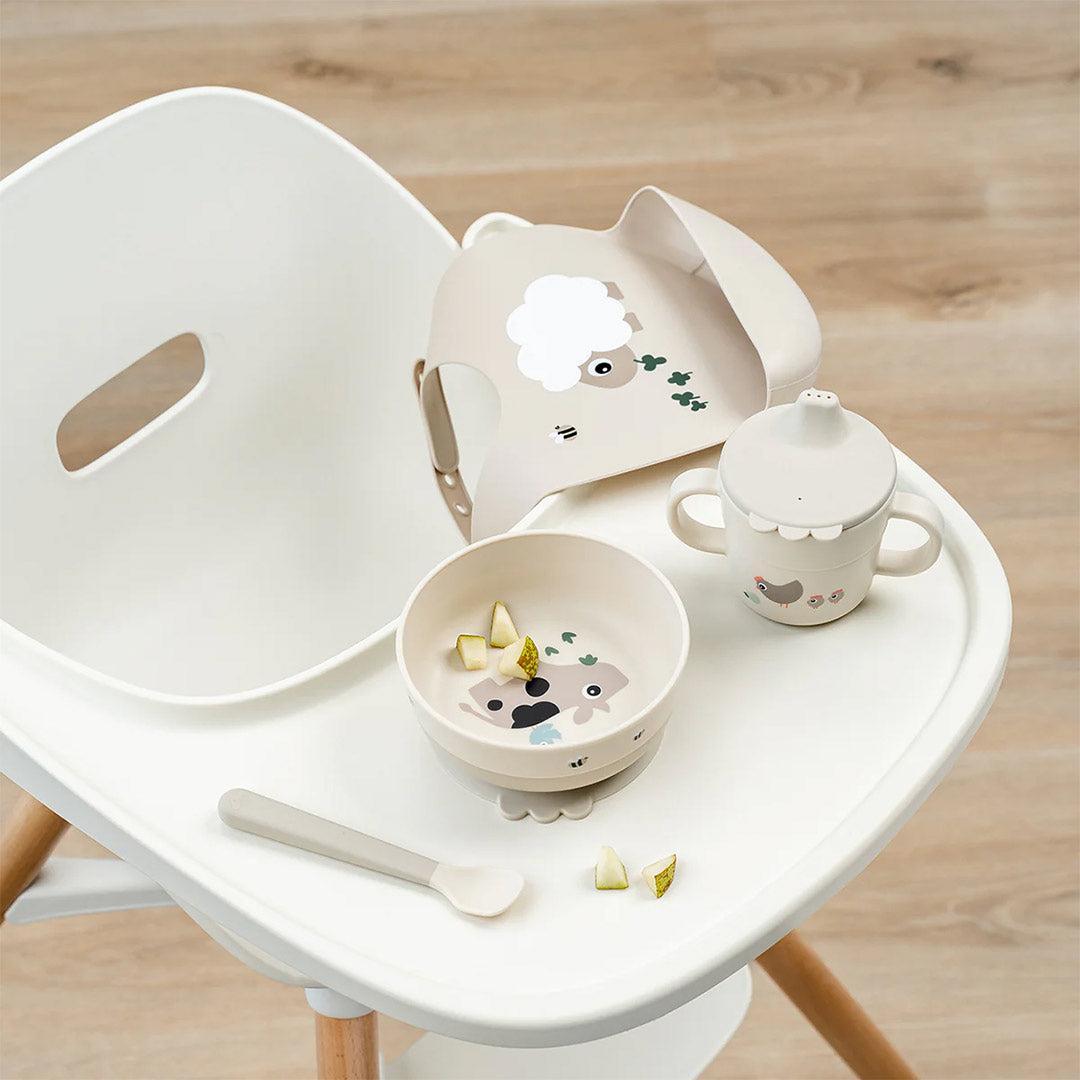 Done by Deer Foodie First Meal Suction Set - Tiny Farm Sand-Plates-Tiny Farm Sand-One Size | Natural Baby Shower